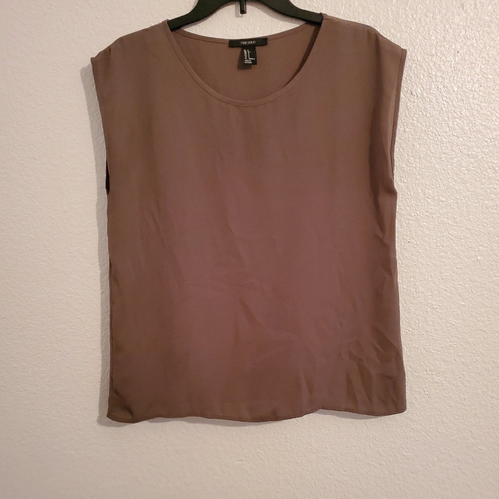 Sleeveless olive green shirt